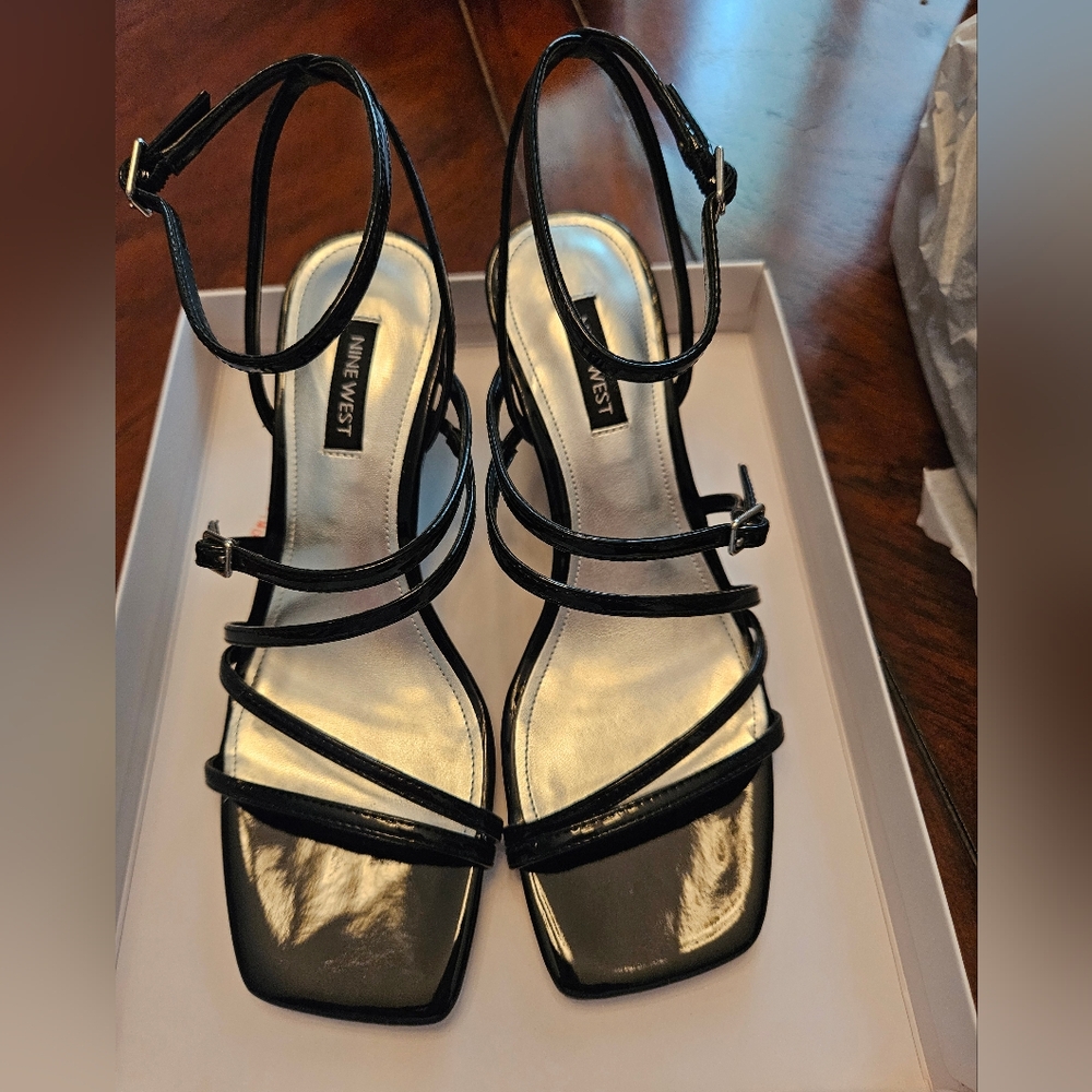 Nine West Keamer Black Wedge Heels - 7.5